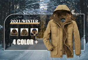 Mens Hooded Winter Parka Coat Inner Fleece