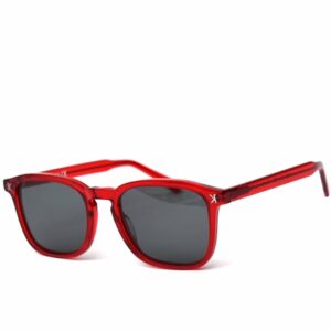 Engleberts Red Stripe Two Tone Polarized Engraved Sunglasses with Wood Case