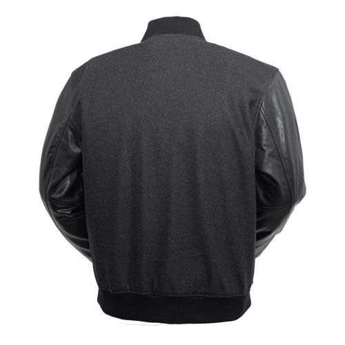 Varsity - Men's Woolen Jacket with Leather Sleeves