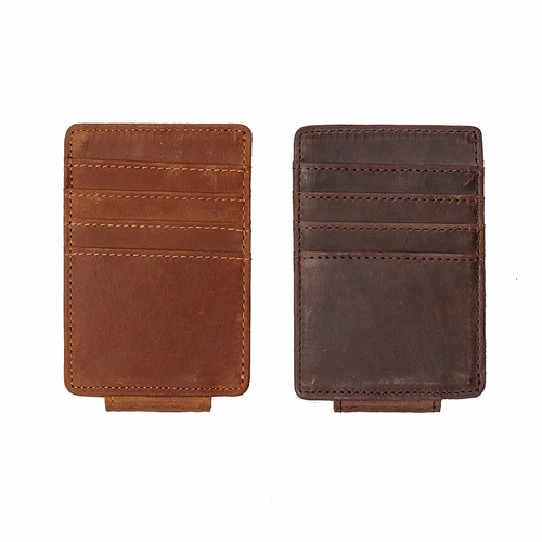 The Walden Handmade Leather Front Pocket Wallet with Money Clip