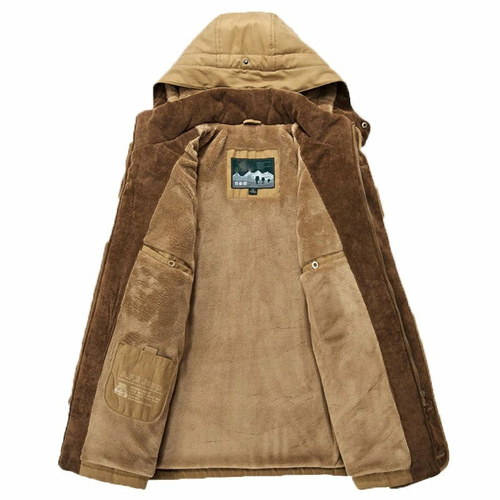 Hooded Winter Parka Coat with Inner Fleece