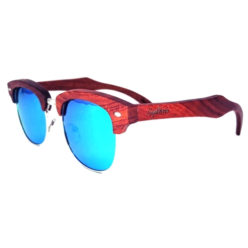Engleberts Brazilian Pear Wood Sunglasses with Ice Blue Polarized Lenses