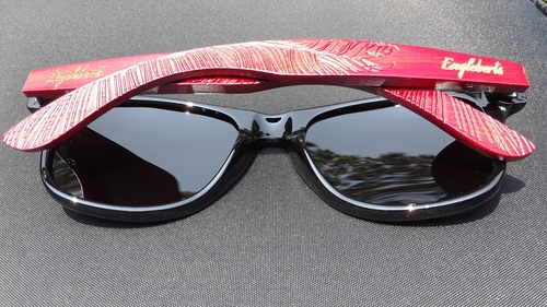 Engleberts Polarized Artisan Engraved Rosewood Sunglasses with Wood Case