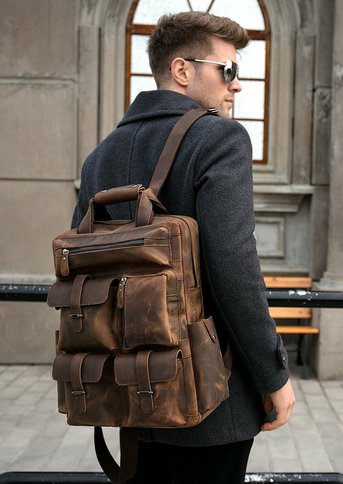'The Shelby' Handmade Genuine Leather Backpack