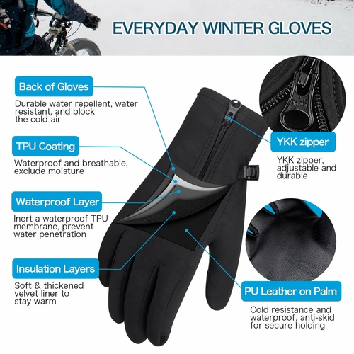 Winter Gloves with Touch Screen Function