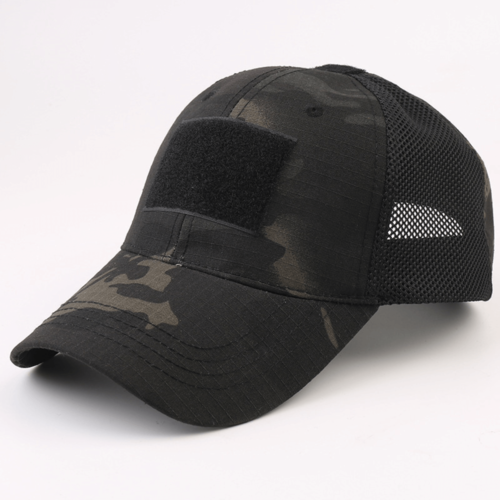 Military-Style Tactical Patch Hat with Adjustable Strap