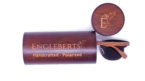 Engleberts Premium Walnut Wood Club Style Polarized Sunglasses with Wood Case