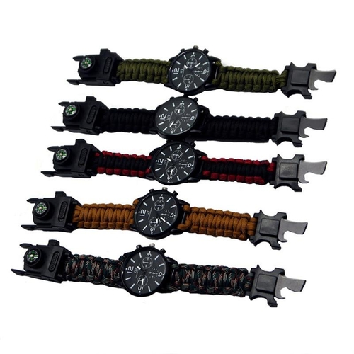 Outdoor Multi-Function Camping Survival Watch Bracelet Tools With LED