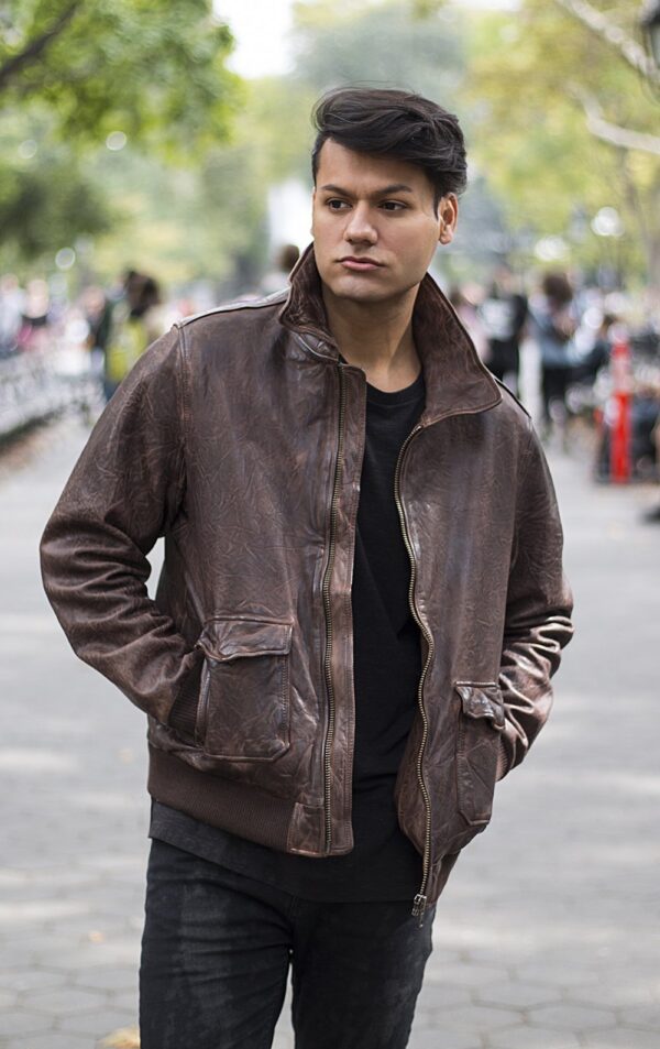 The Duke Men's Leather Bomber Jacket