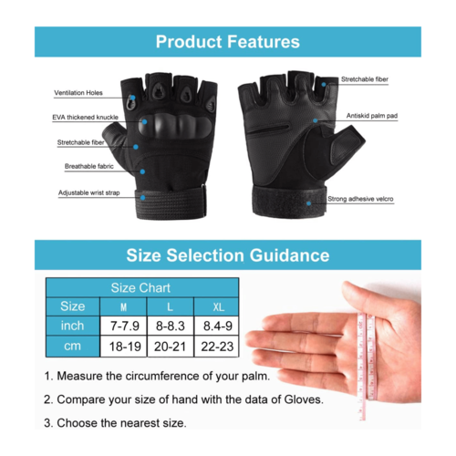 Tactical Military Fingerless Airsoft Gloves for Outdoor Sports