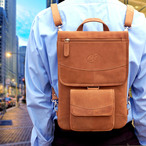 Premium Leather 14" MacBook Pro "Flight Jacket" Backpack Case