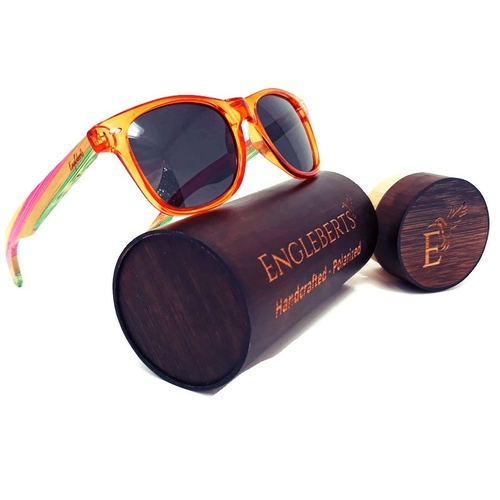 Engleberts Juicy Fruit Multi-Colored Bamboo Polarized Sunglasses with Wood Case