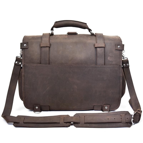 'The Gustav' Large Capacity Vintage Leather Messenger Bag