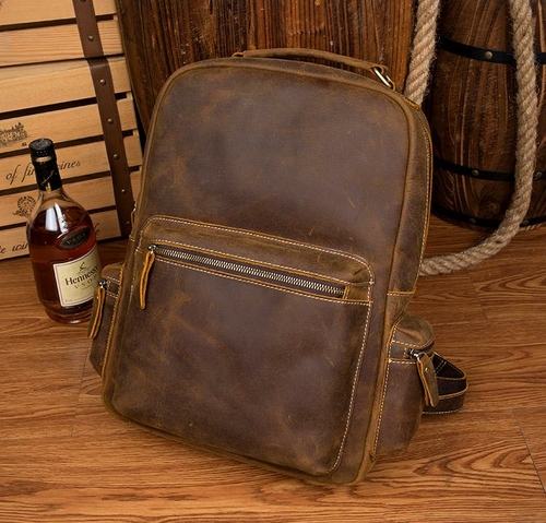 The Langley Genuine Vintage Leather Backpack