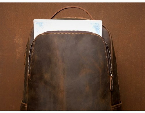 'The Vernon' Vintage Leather Minimalist Backpack
