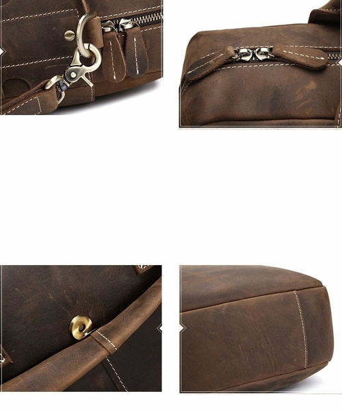'The Welch' Vintage Leather Messenger Bag