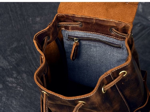 'The Olaf' Vintage Leather Travel Rucksack