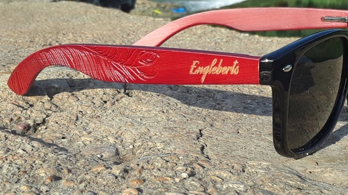 Engleberts Polarized Artisan Engraved Rosewood Sunglasses with Wood Case
