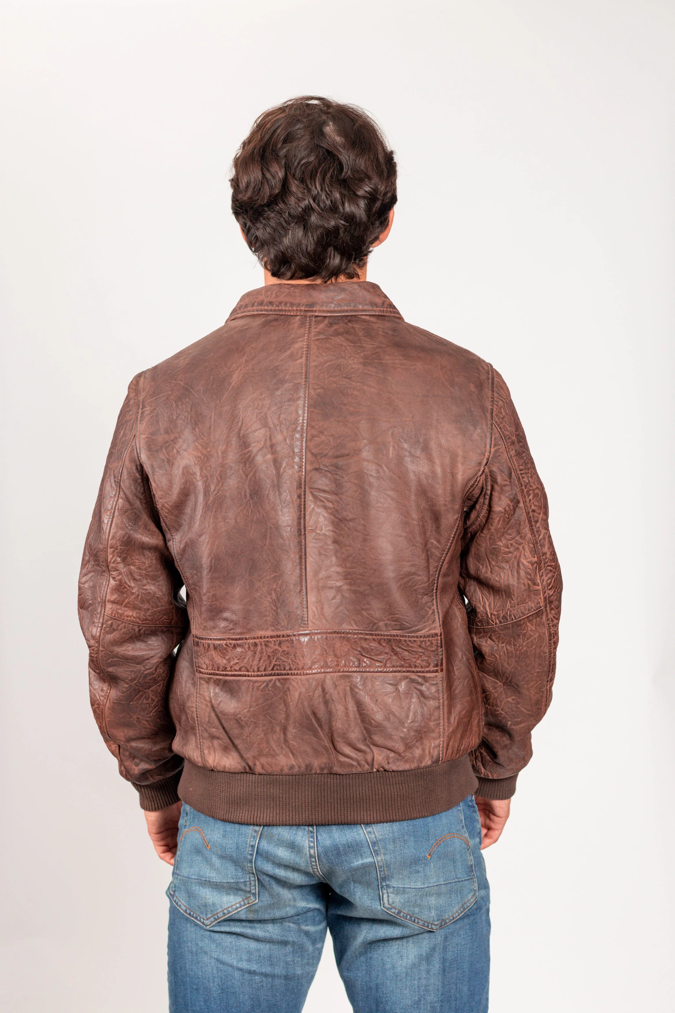 The Duke Men's Leather Bomber Jacket