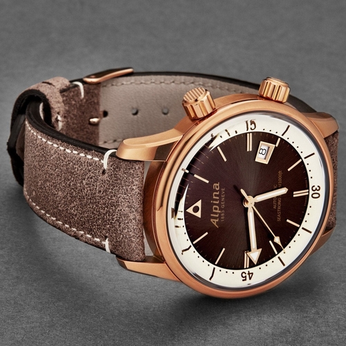 Alpina 'Seastrong' Diver Heritage Brown Watch