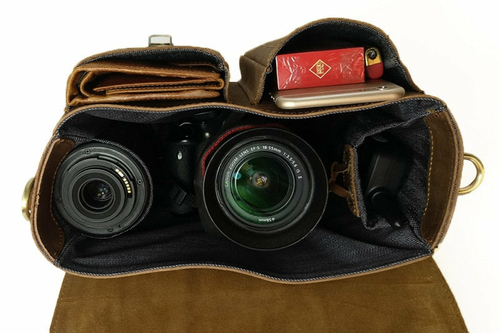 'The Faust' Crossbody Vintage Leather Camera Messenger Bag
