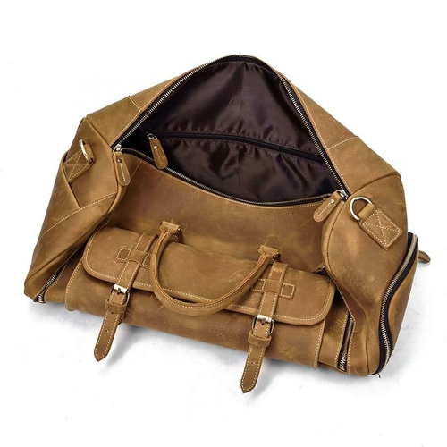 'The Bard' Handmade Leather Duffle Bag