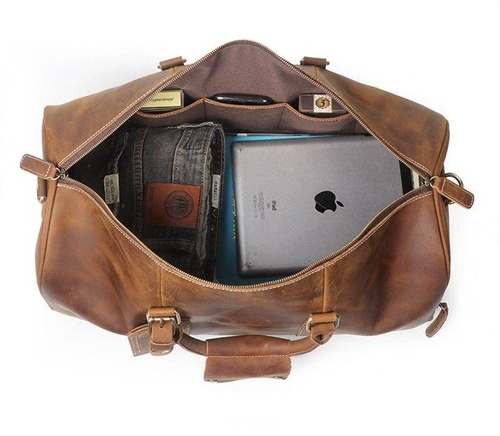 'The Dagny' Large Leather Duffle Bag