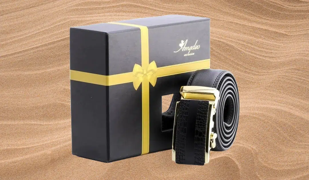 Product Spotlight: Men’s Gold & Black Elegance Auto-Fit Ratchet Belt