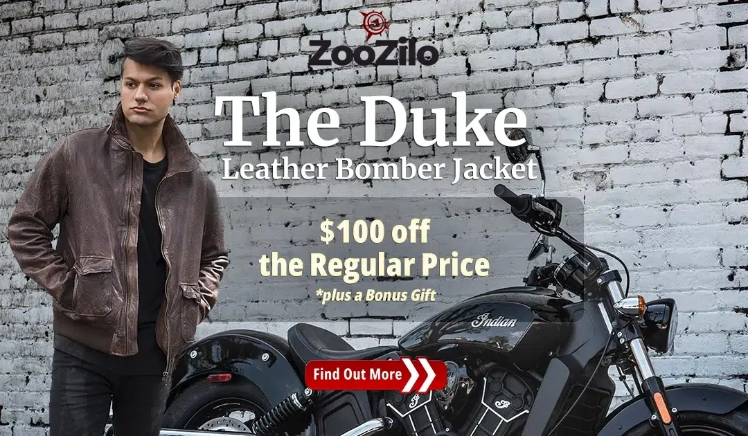 Limited Time Offer: $100 off the Duke Leather Bomber Jacket!